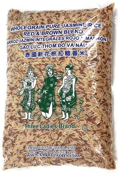 THREE LADIES Jasmine Rice Red & Brown Blend 5 Lbs