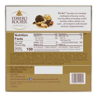 FERRERO ROCHER Fine Hazelnut Chocolates 10.6 Oz