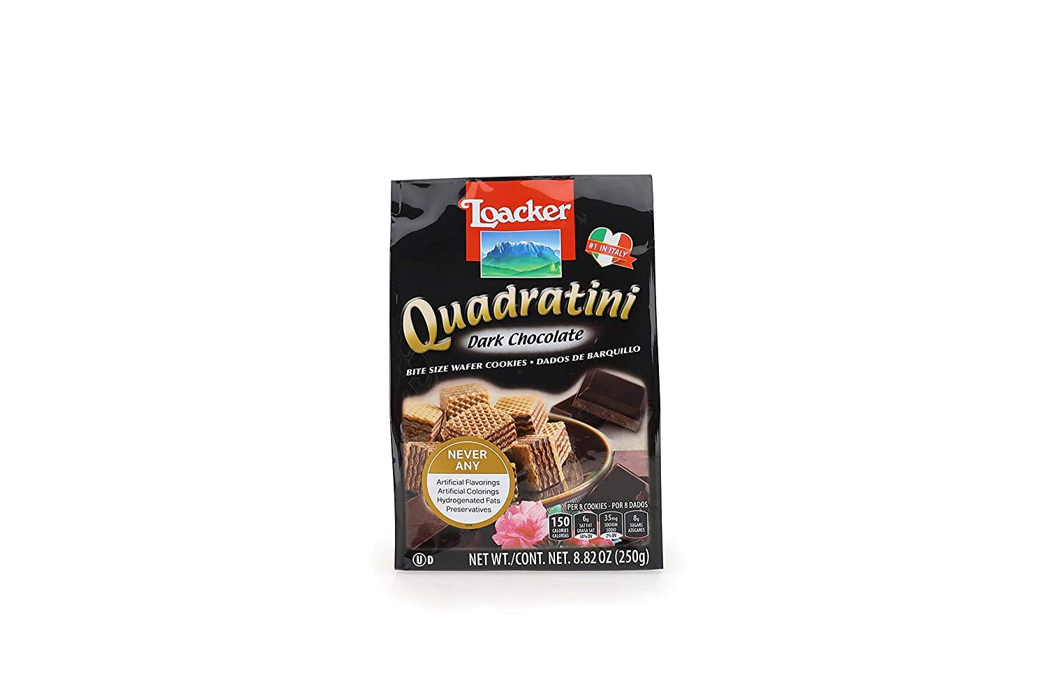 LOACKER Quadratini Dark Chocolate Wafer Cookies 8.82 Oz
