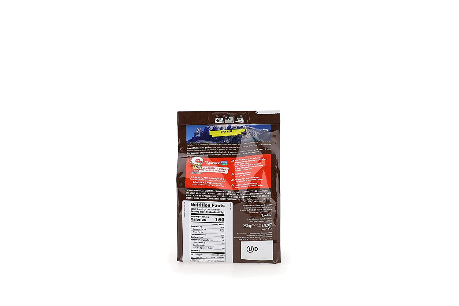 LOACKER Quadratini Double Choc Wafer Cookies 8.82 Oz