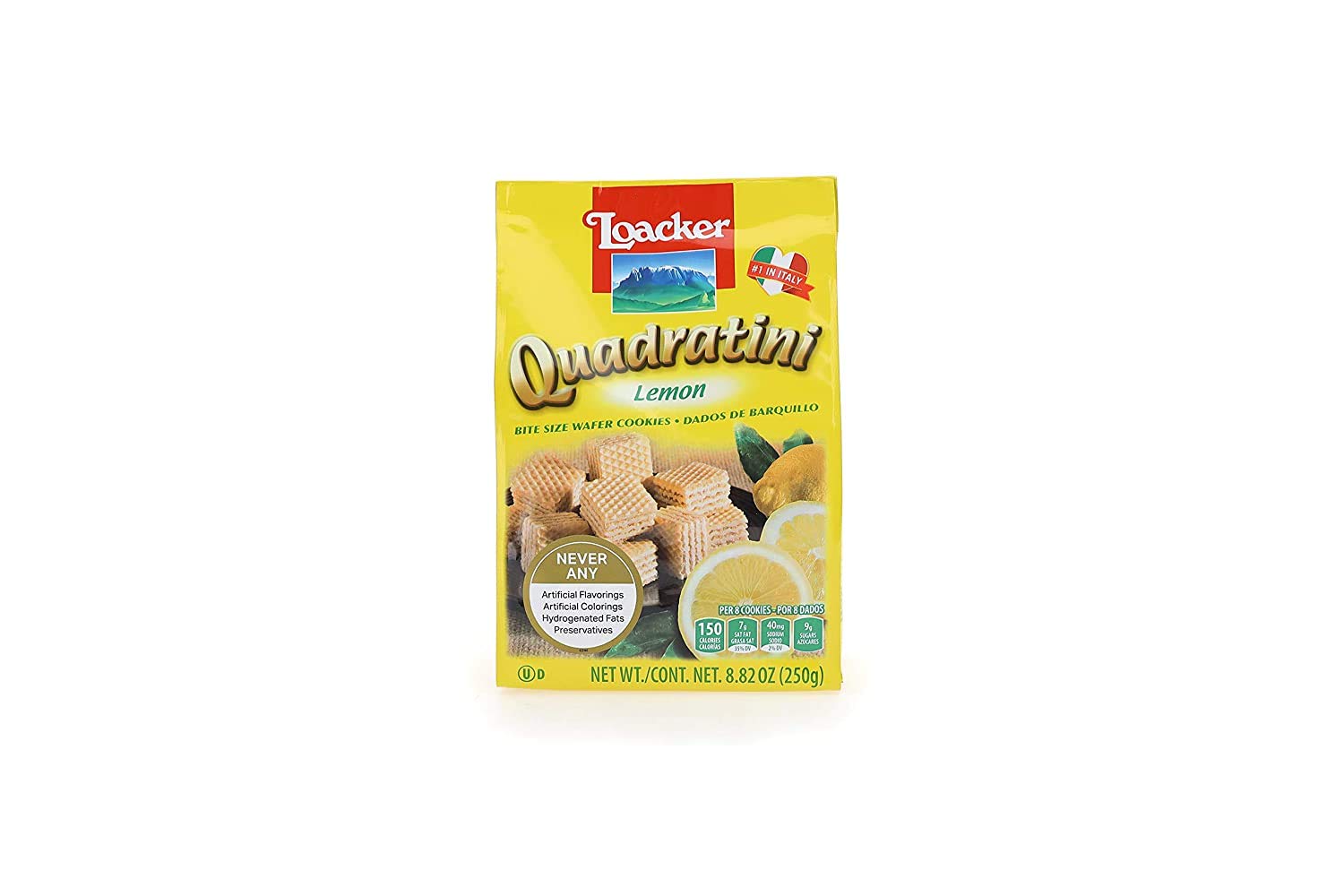 LOACKER Quadratini Lemon Wafer Cookies 8.82 Oz