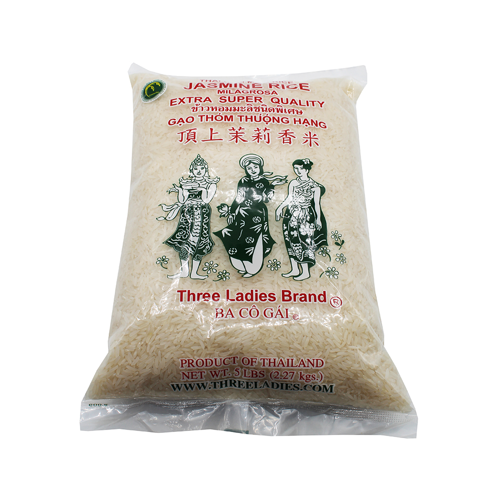 THREE LADIES Jasmine Rice / Gao Thom Thuong Hang 5 LB