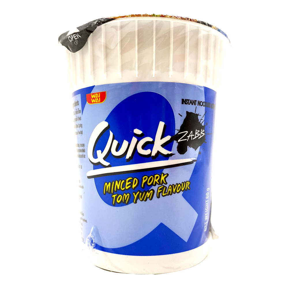 WAI WAI Quick Cup Noodles Minced Pork Tom Yum Flavor 60 G