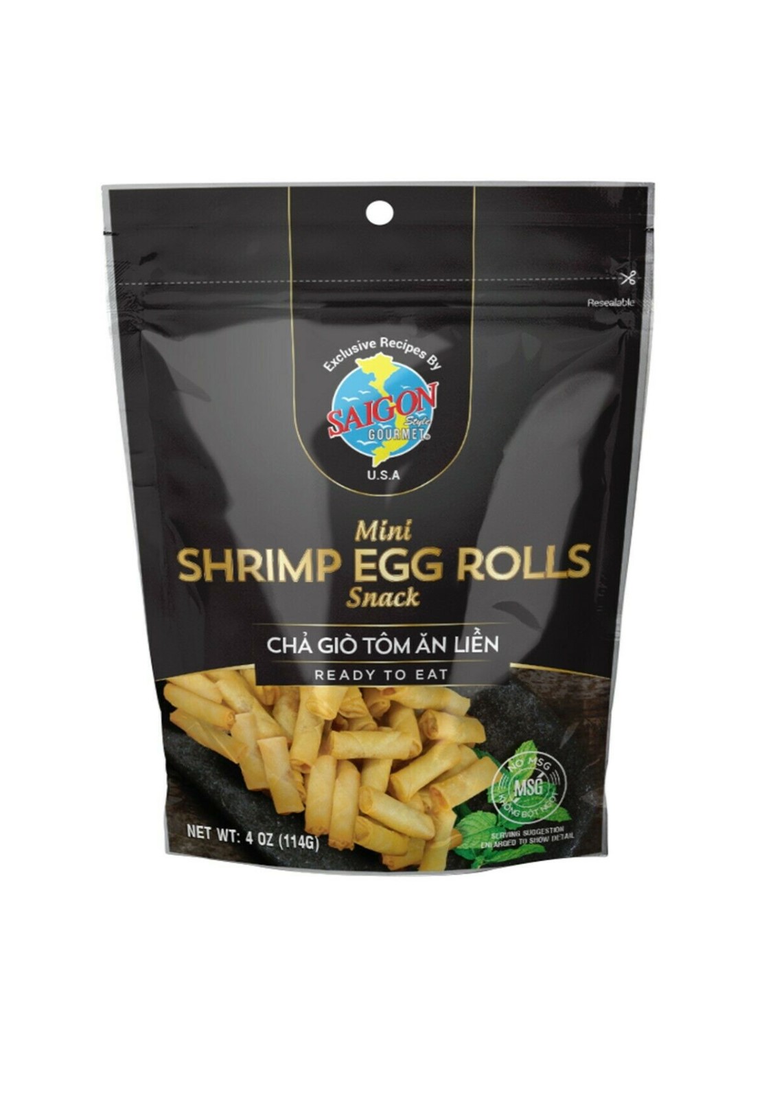 SAIGON GOURMET Mini Shrimp Egg Rolls Snack / Cha Gio Tom An Lien 4 OZ