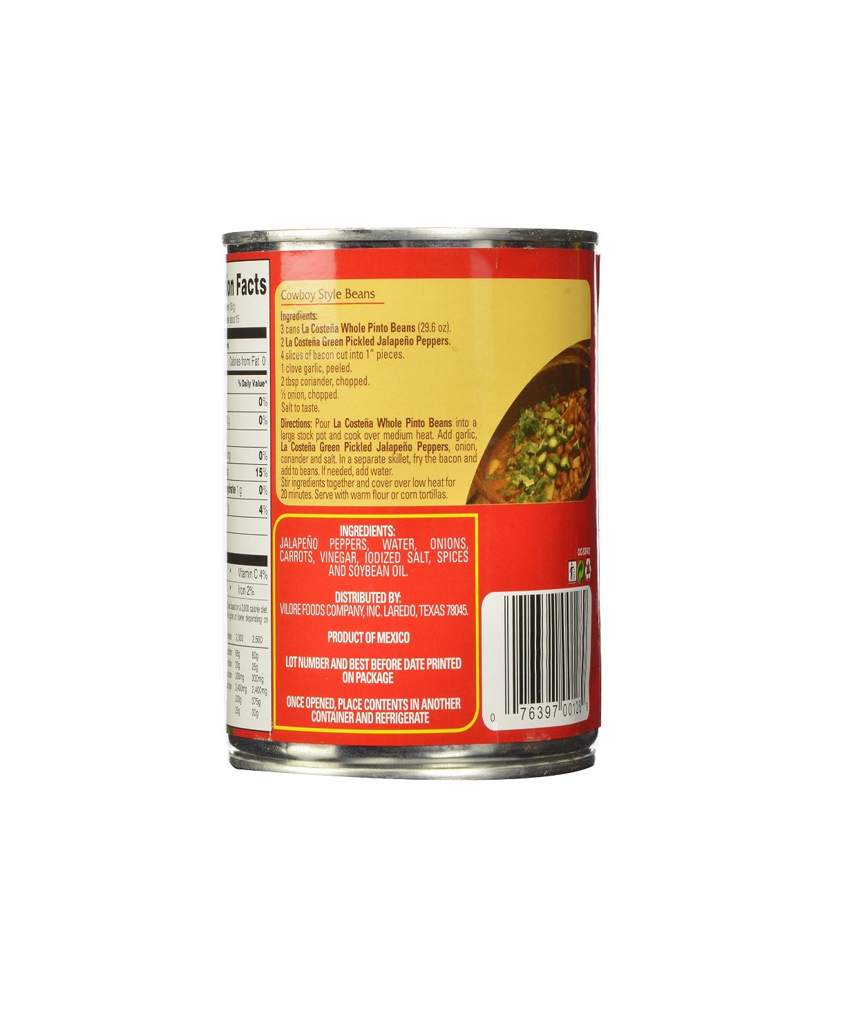 LA COSTENA Green Pickled Jalapeno Peppers 26 OZ