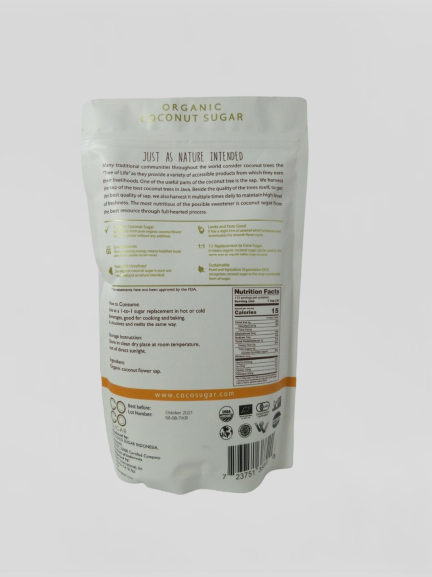 COCO SUGAR Organic Granulated Coconut Flower Blossom Nectar 16 OZ
