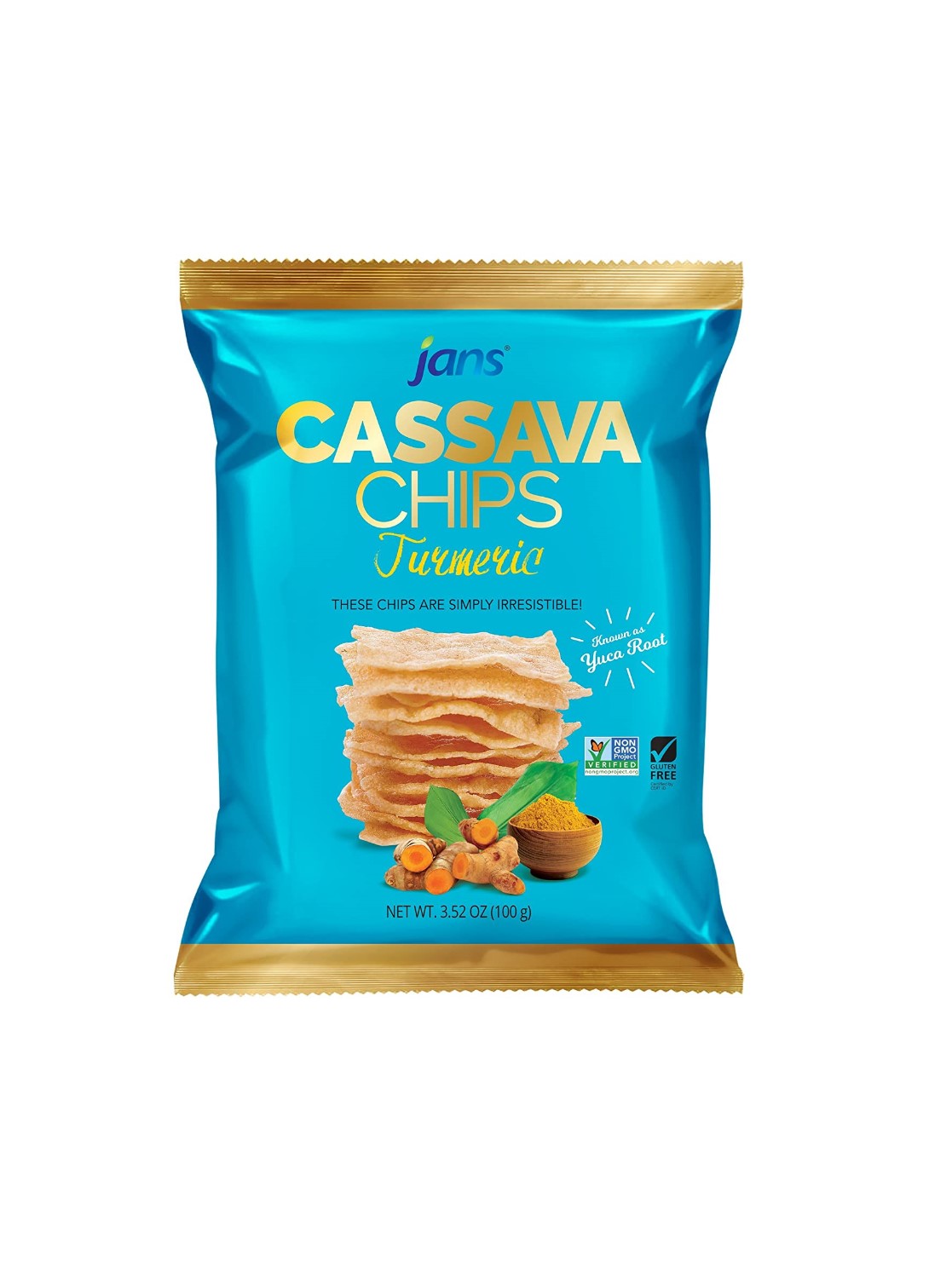 JANS Cassava Chips Tumeric Chips 3.52 Oz