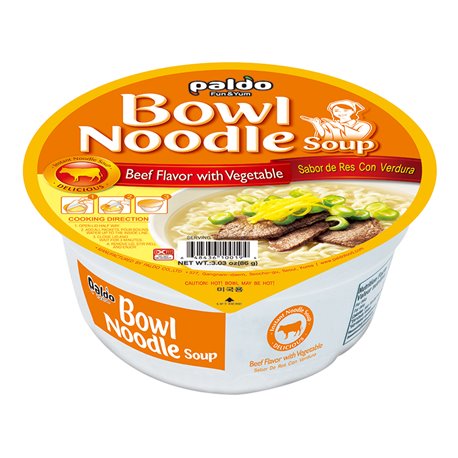PALDO Bowl Noodle Beef Flavor With Vegetable 3.03 Oz