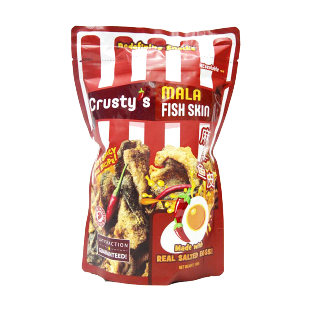 CRUSTY'S Hot & Spicy Salmon Fish Skin Chips 3.5 OZ