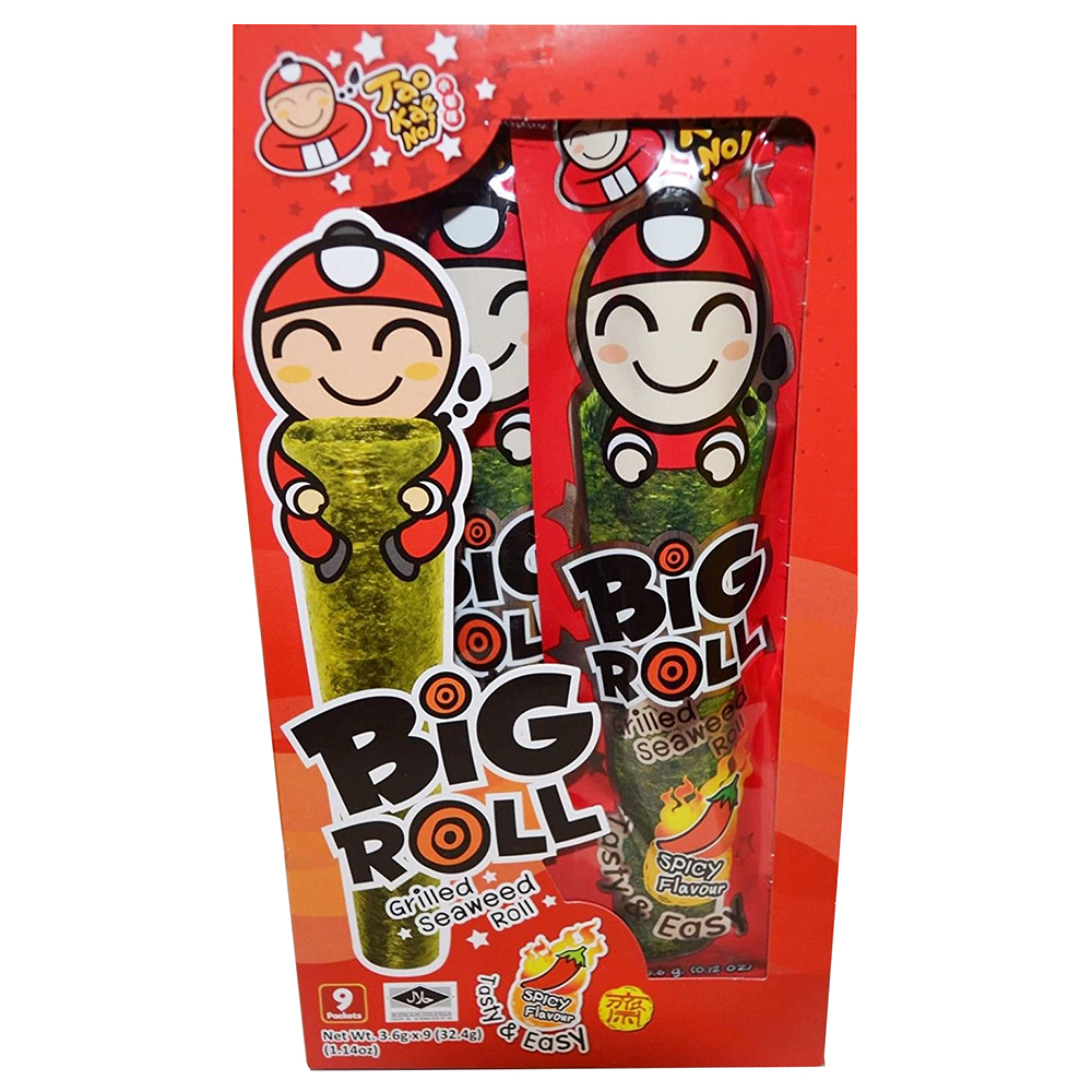 TAOKAENOI Spicy Seaweed Snack Big Roll 9 Pack