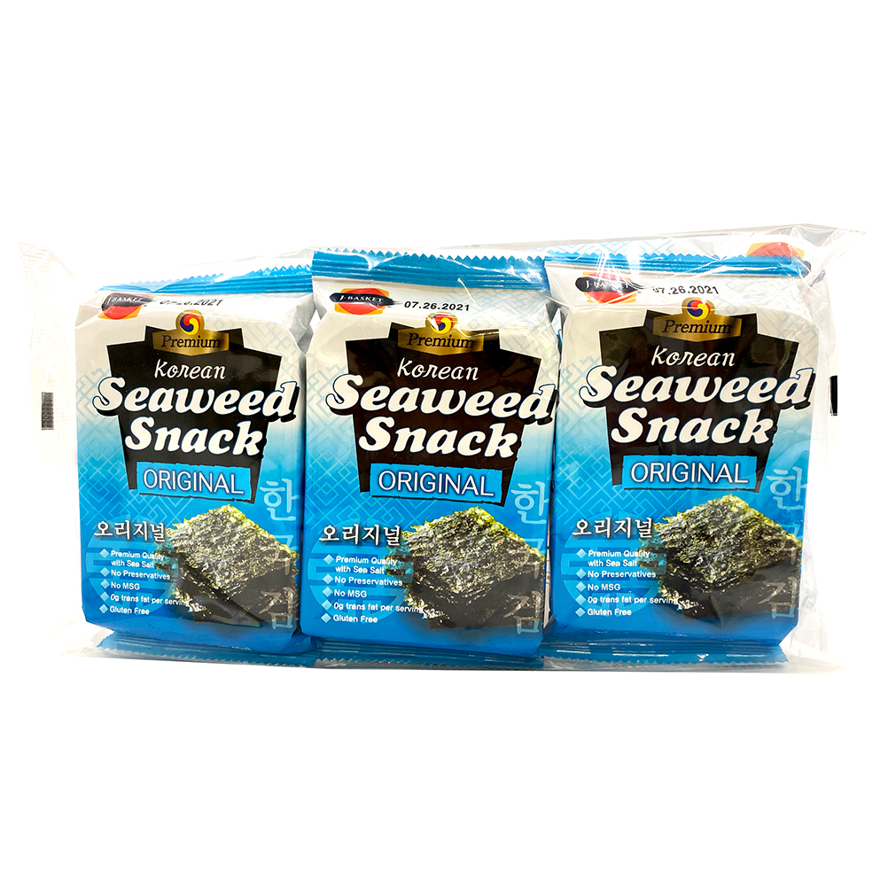 JBASKET Korean Seaweed Snack Original 3 Pack