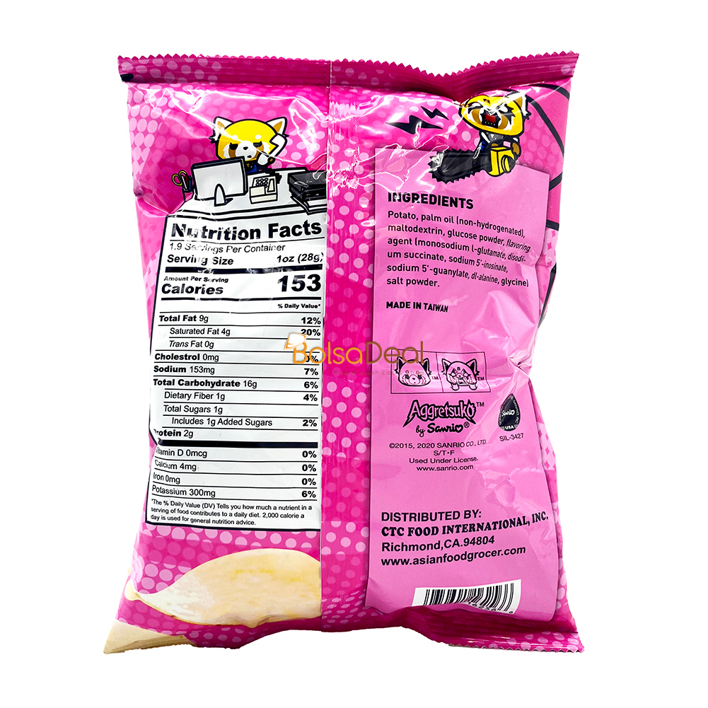 AGGRETSUKO Potato Chips Pink Salt Flavor 1.9 Oz