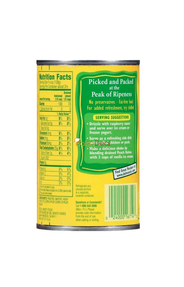 DEL MONTE Yellow Cling Peaches In Heavy Syrup 15.25 Oz