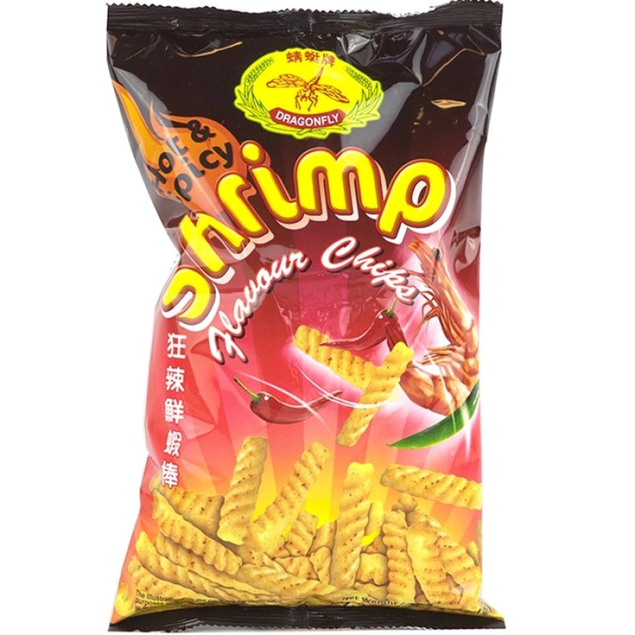 DRAGONFLY Shrimp Chips Hot & Spicy 7.3 OZ