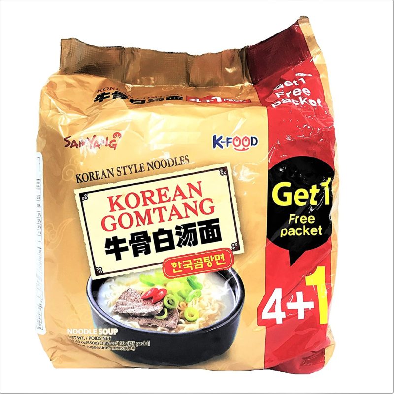 SAMYANG Korean Gomtang Noodle Soup 4Pack 1 Free Packet