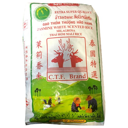 THREE DEER BRAND THAI BROKEN JASMINE RICE/ GAO TAM 5 LBS