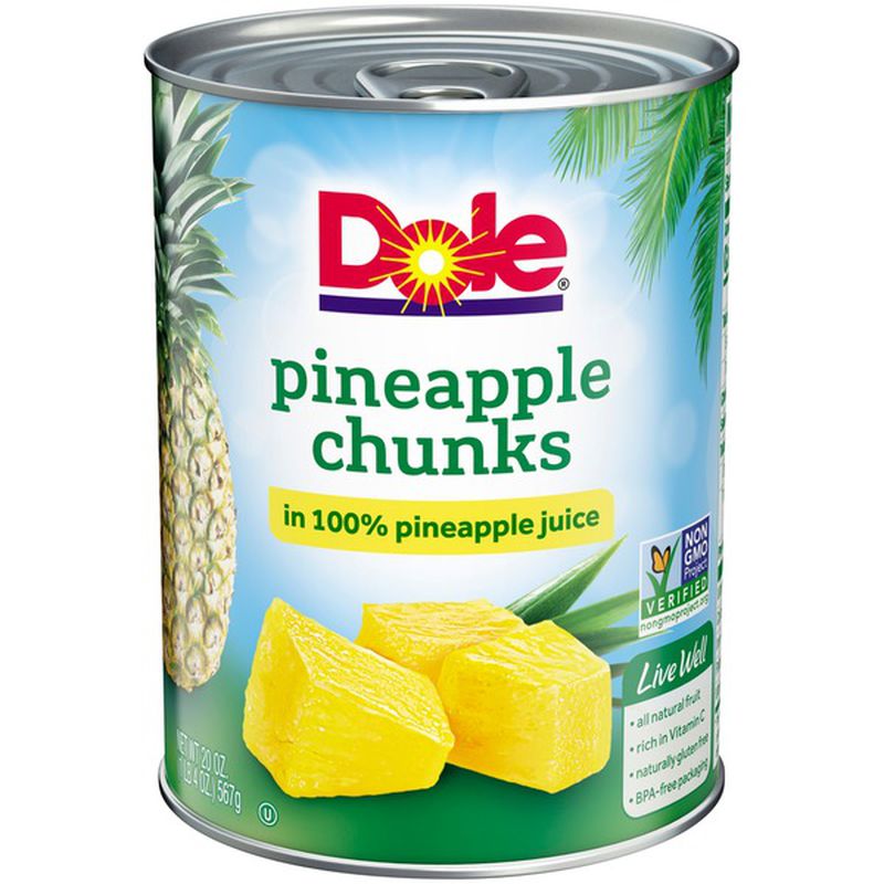 DOLE Pineapple Chunks In 100% Juice 20 OZ