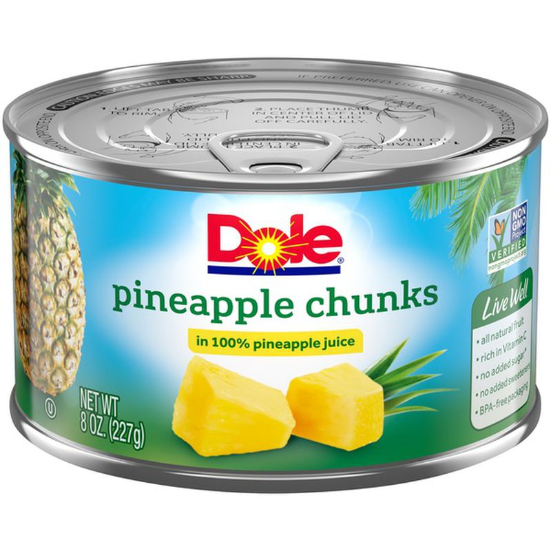 DOLE Pineapple Chunks In 100% Pineapple Juice 8 OZ