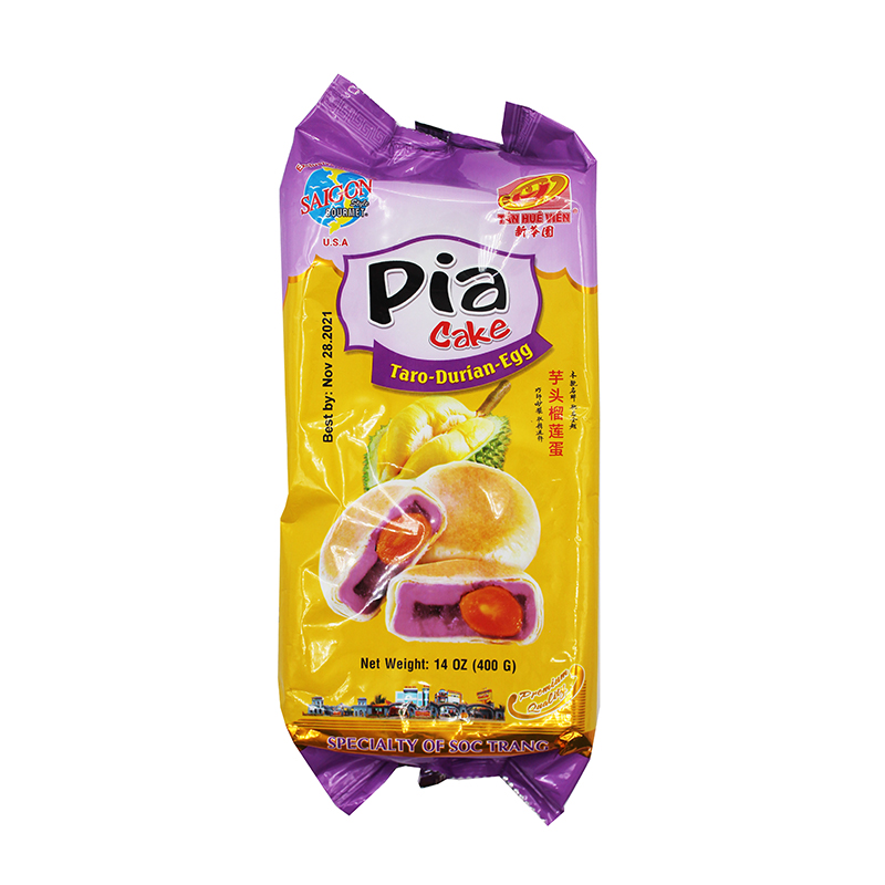 TAN HUE VIEN PIA CAKE Taro Durian Egg 14 OZ