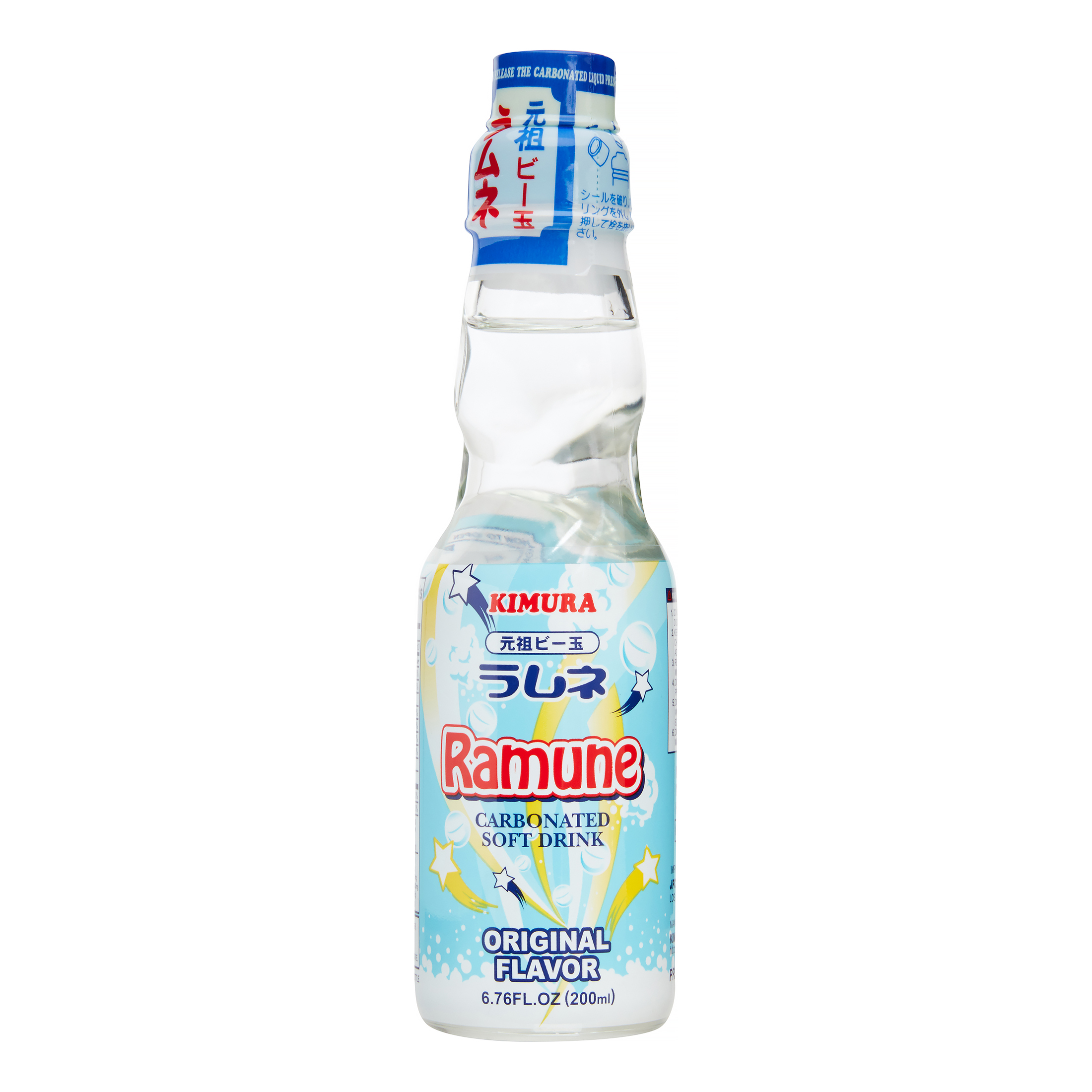 KIMURA Ramune Carbonated Soft Drink Original Flavor 6.76 oz