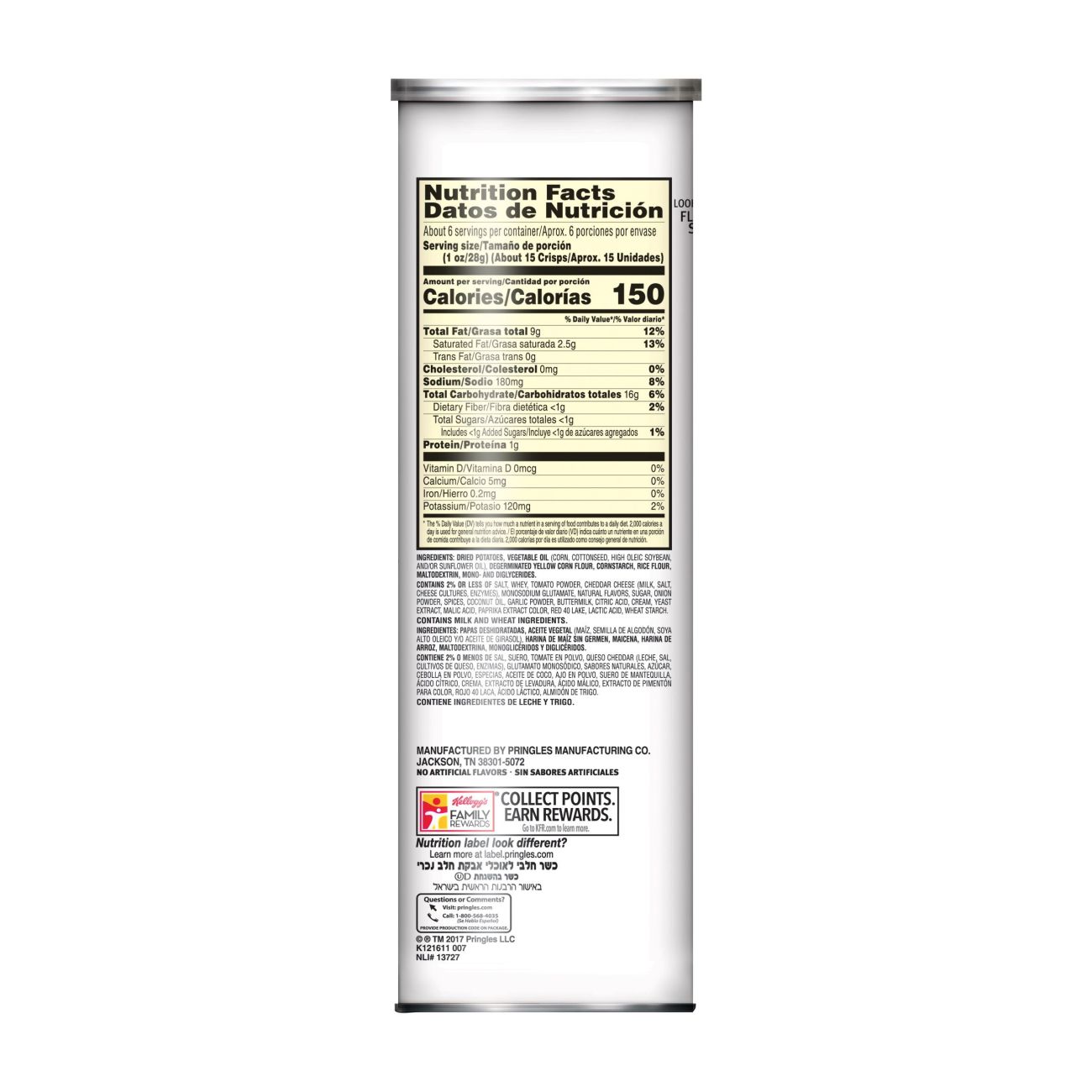PRINGLES Pizza Potato Crisps 5.5 Oz