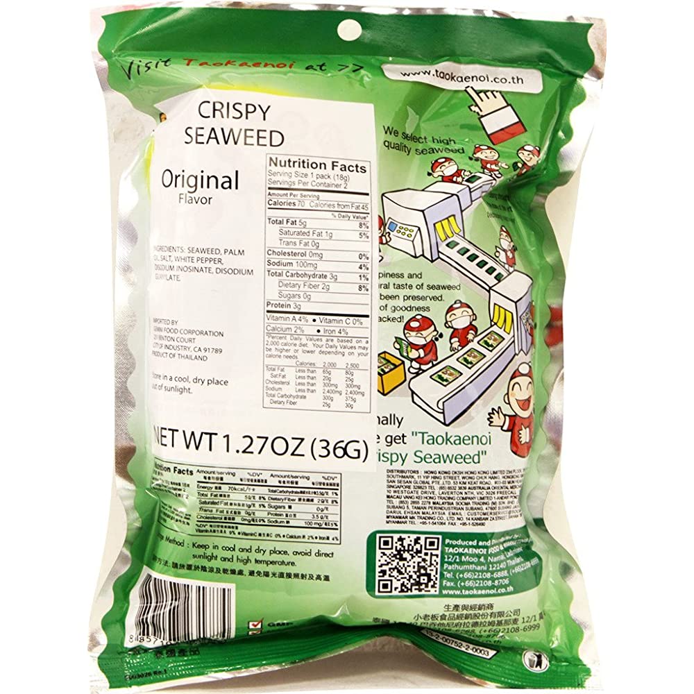 TAOKAENOI Crispy Seaweed Original Flavour 1.12 OZ