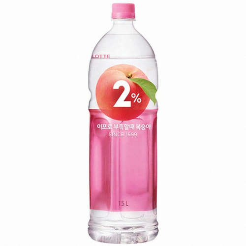 LOTTE 2% Peach Refreshing Water 1.5 Lit