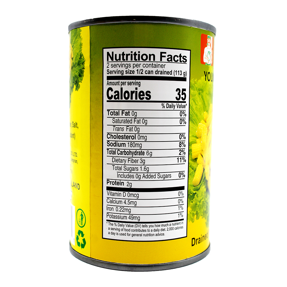 CHAOKOH Young Sweet Corn (Cut) In Brine 15 OZ