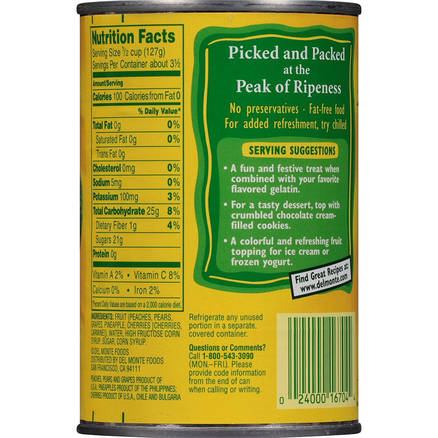 DEL MONTE Fruit Cocktail In Heavy Syrup 15.25 OZ