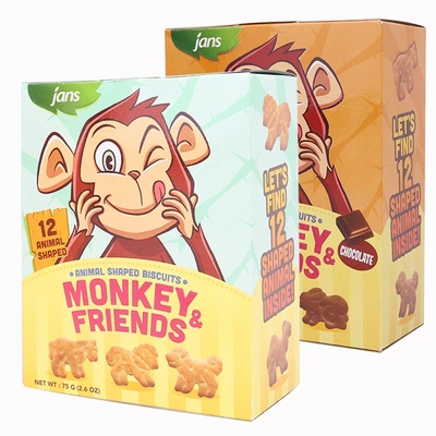 JANS Animal Shaped Biscuits Chocolate Flavour 2.6 OZ