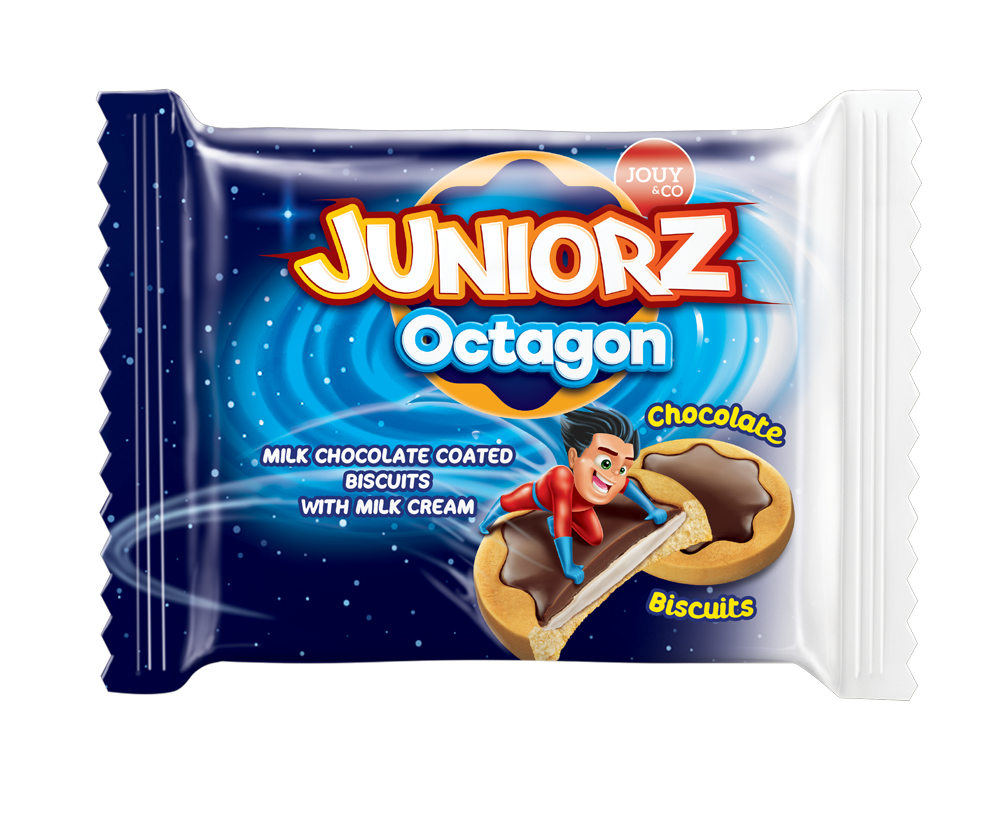 JOUY&CO Juniorz Octagon Mil Chocolate Coated Biscuits 10 OZ