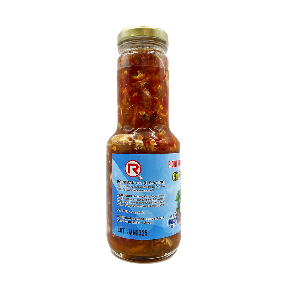 ROCKMAN Pickled Anchovy Fish & Chili In Brine Ca Com Chua Ngot 10.6 Oz
