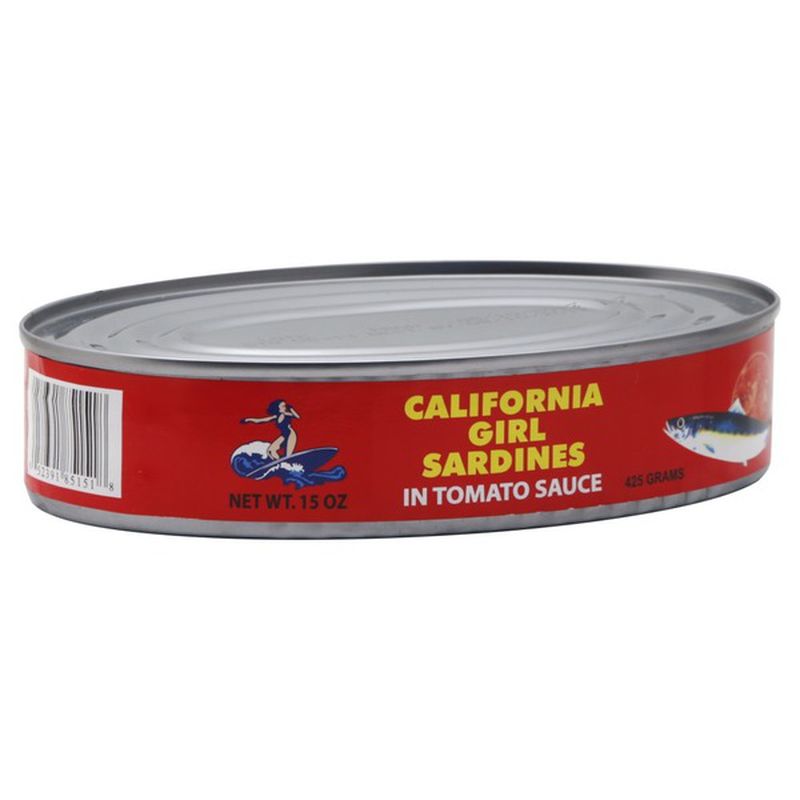 CALIFORNIA Girl Sardines In Tomato Sauce 15 OZ