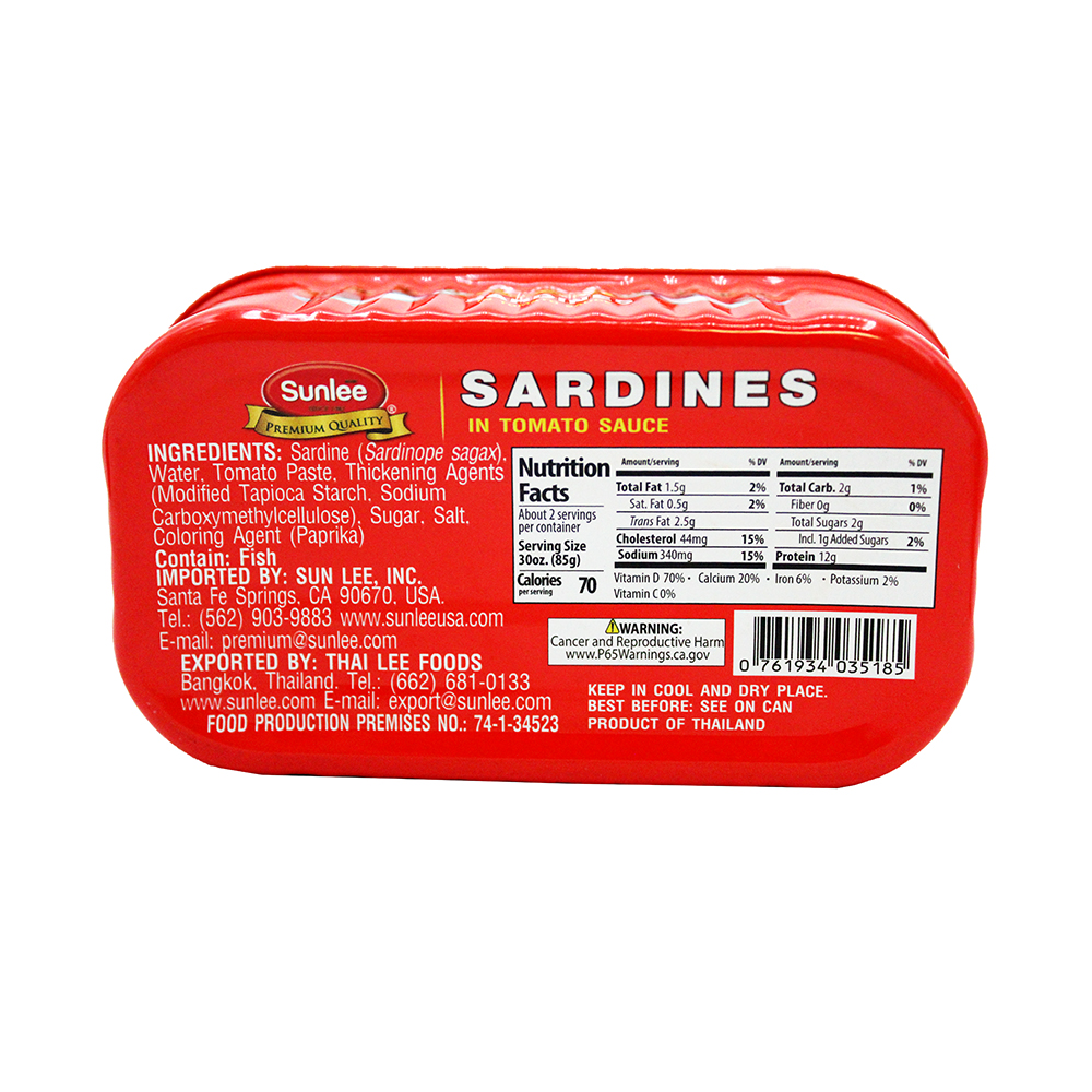 SUNLEE Sardines In Tomato Sauce 4.4 OZ
