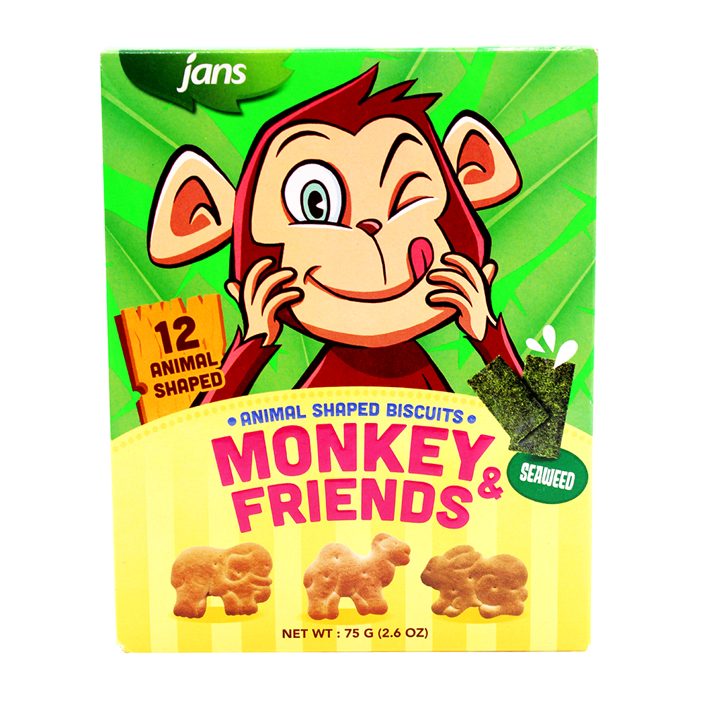JANS Monkey & Friend Animal Shaped Biscuit 75 GR