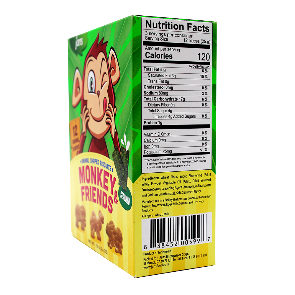 JANS Monkey & Friend Animal Shaped Biscuit 75 GR