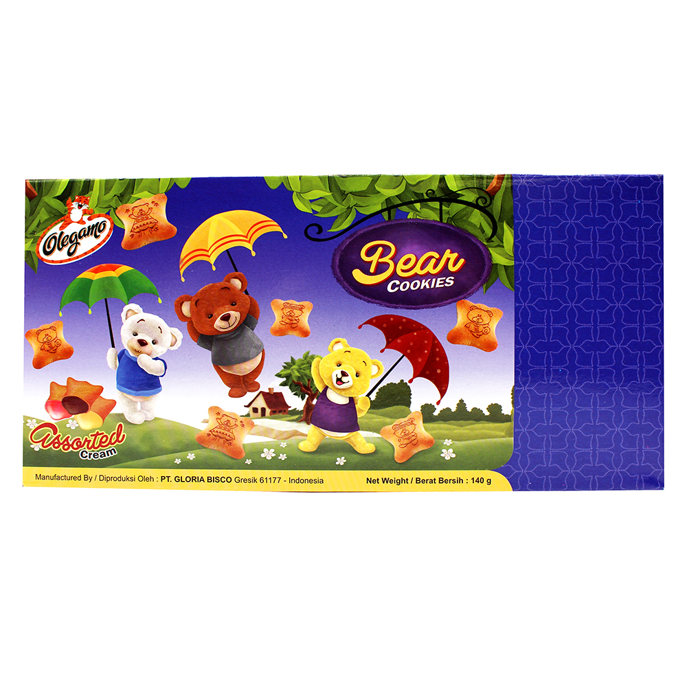 OLEGAMO Bear Cookies Assorted Cream 140 Gr
