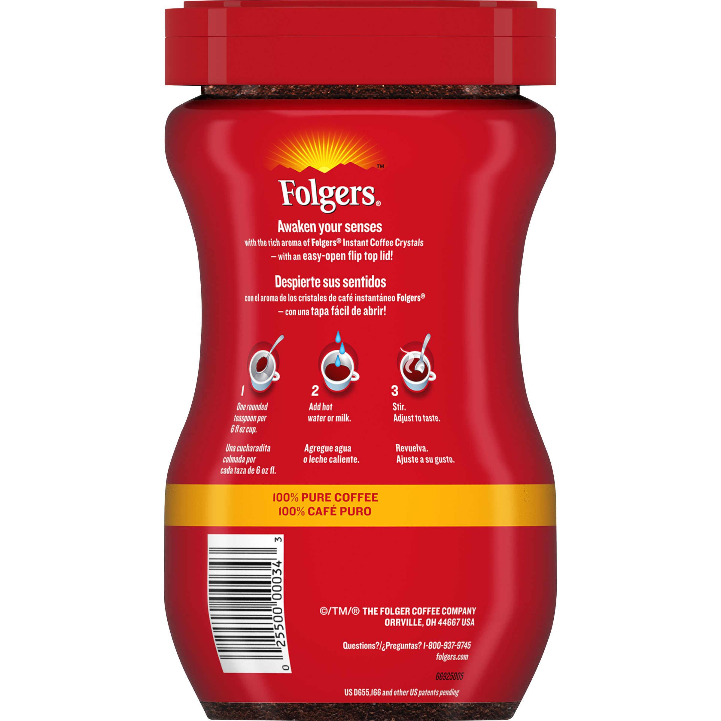 FOLGERS Classic Roast Instant Coffee Crystals 8 OZ