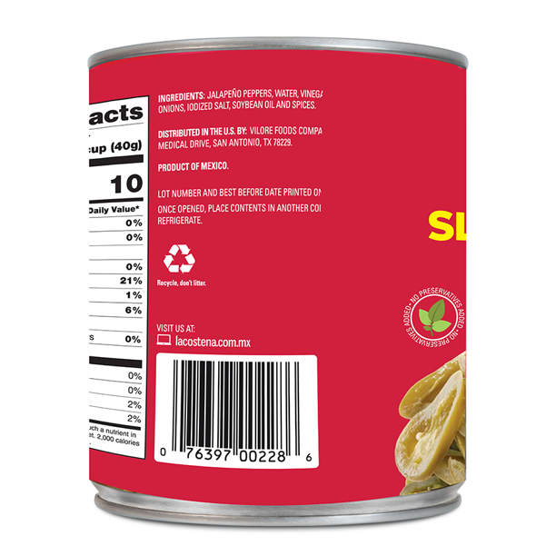 LA COSTENA Pickled Jalapeno Peppers Sliced 28 OZ