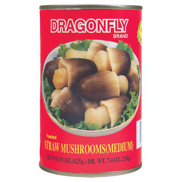 DRAGONFLY Peeled Straw Mushrooms (Medium) 15 OZ