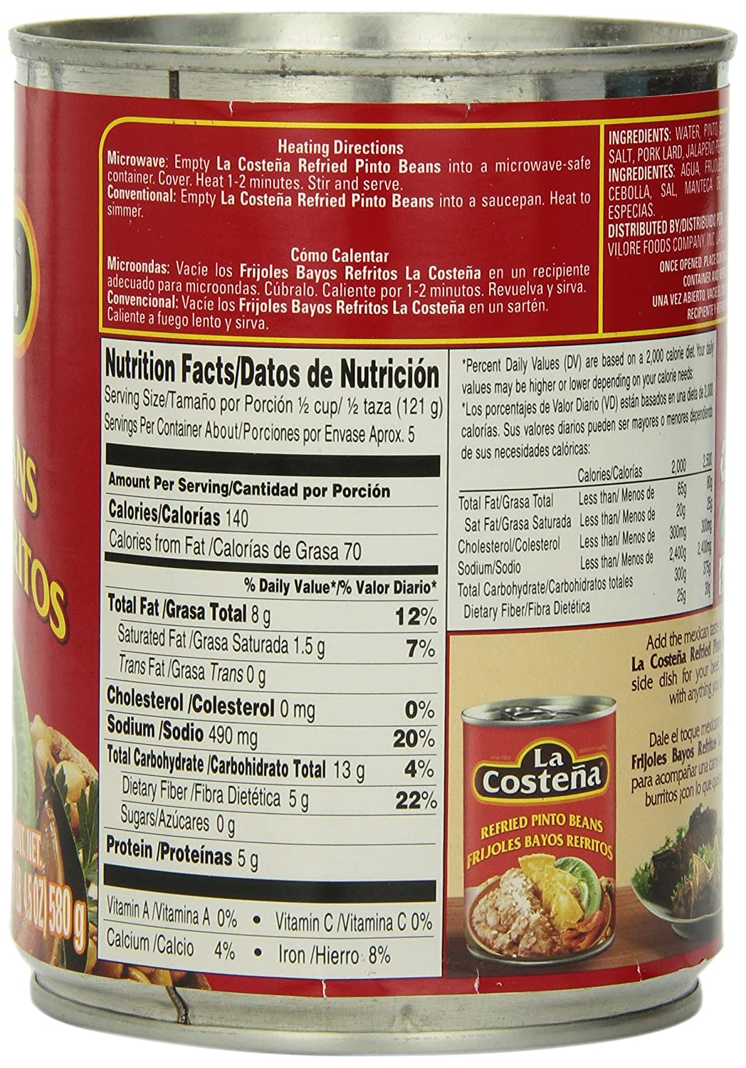LA COSTENA Refried Pinto Beans 20.5 OZ