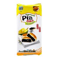 TAN HUE VIEN Vegetarian Pia Cake Black Sesame Durian / Banh Pia Me Den Sau Rieng 14 Oz
